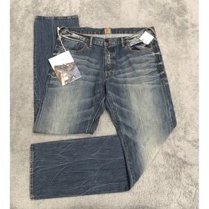 PRPS Jeans Men's 37x34 Barracuda Button Fly Whiskered Stone Wash Denim‎ Jeans